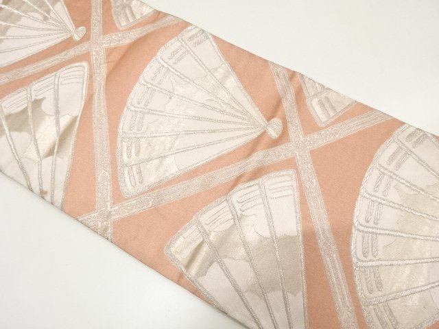 JAPANESE KIMONO / ANTIQUE FUKURO OBI / SILK / WVEON TASUKI LATTICE & FAN